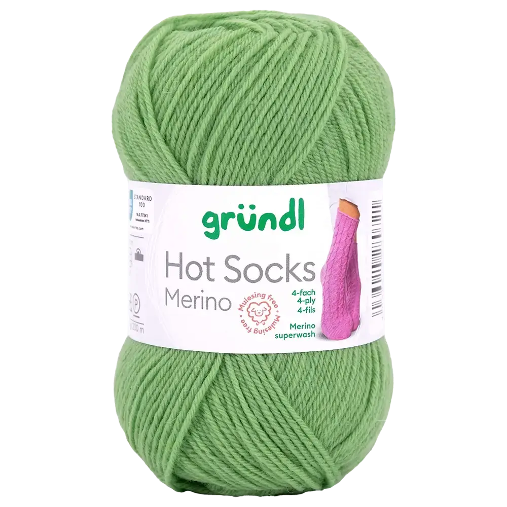 #Farbe_Gründl Hot Socks Merino 4-fach | 08 Grasgrün