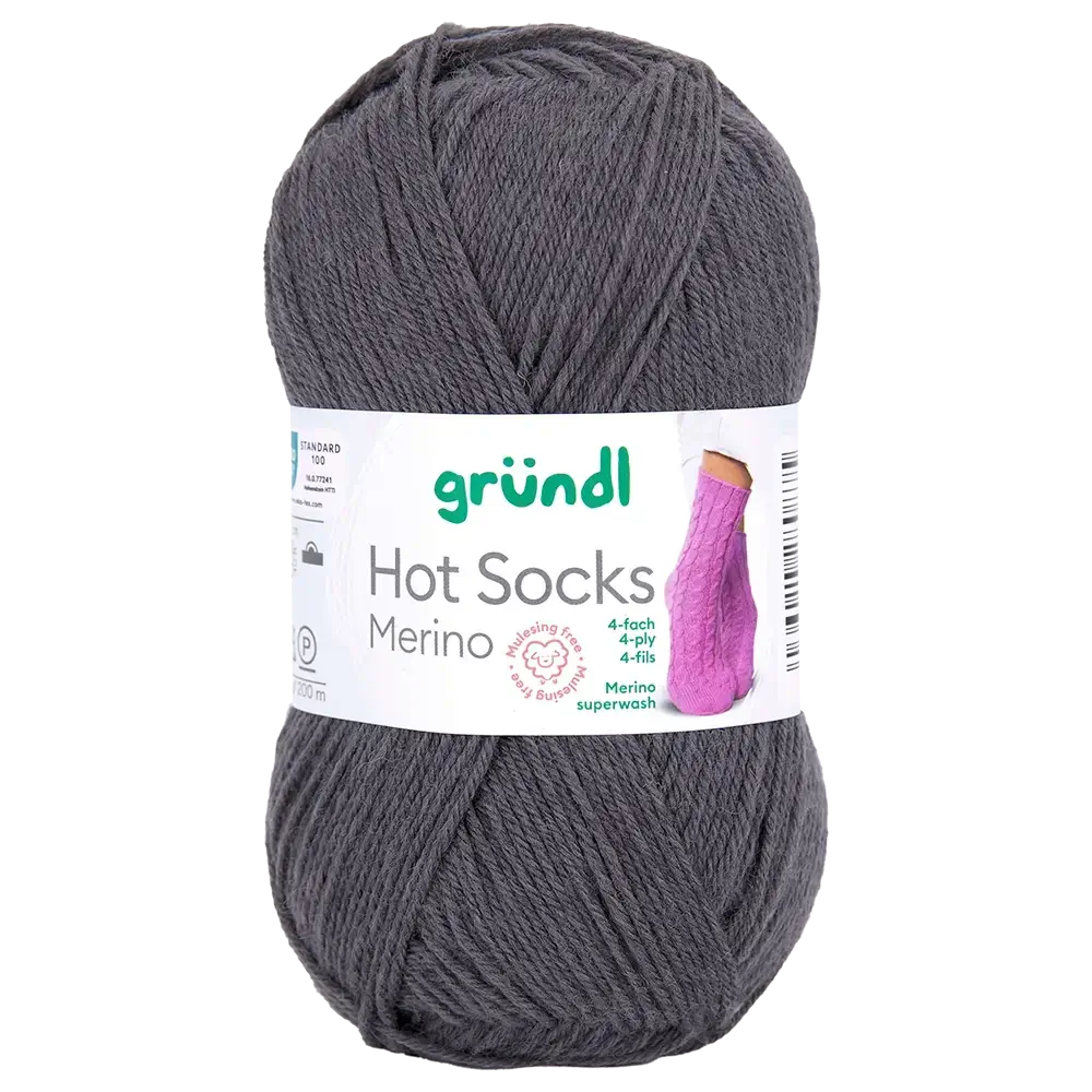 #Farbe_Gründl Hot Socks Merino 4-fach | 13 Anthrazit