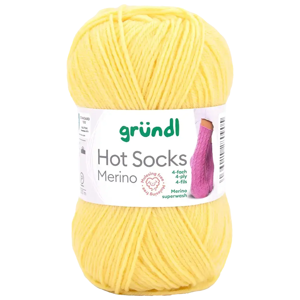 #Farbe_Gründl Hot Socks Merino 4-fach | 14 Zitronengelb