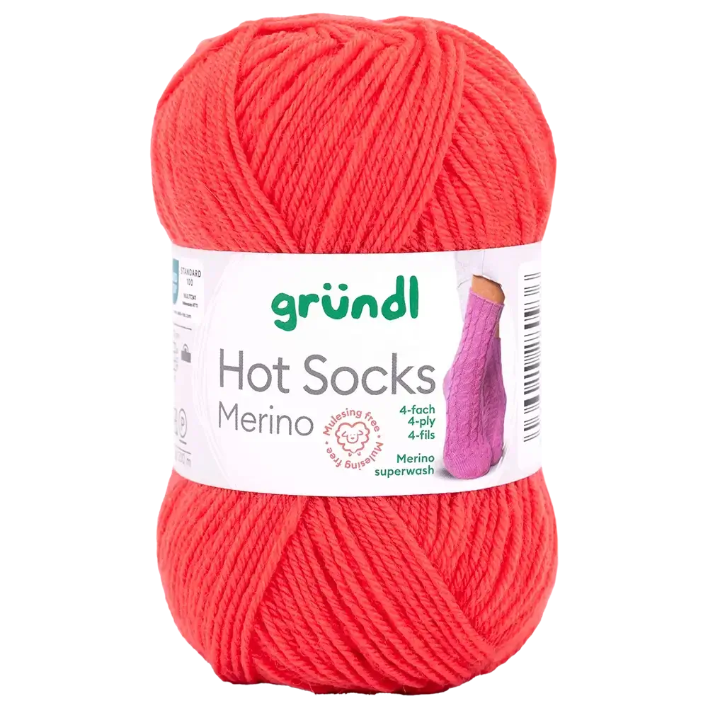 #Farbe_Gründl Hot Socks Merino 4-fach | 15 Koralle