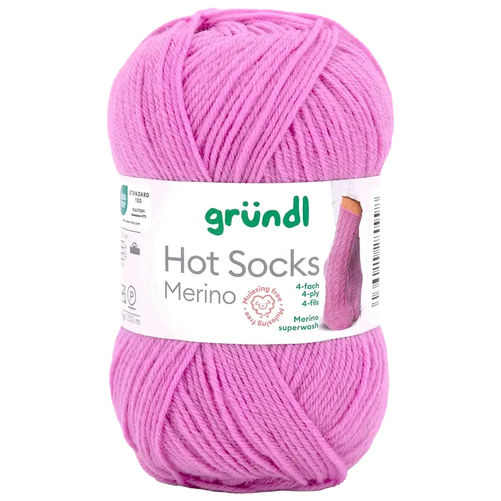 #Farbe_Gründl Hot Socks Merino 4-fach | 17 Orchidee