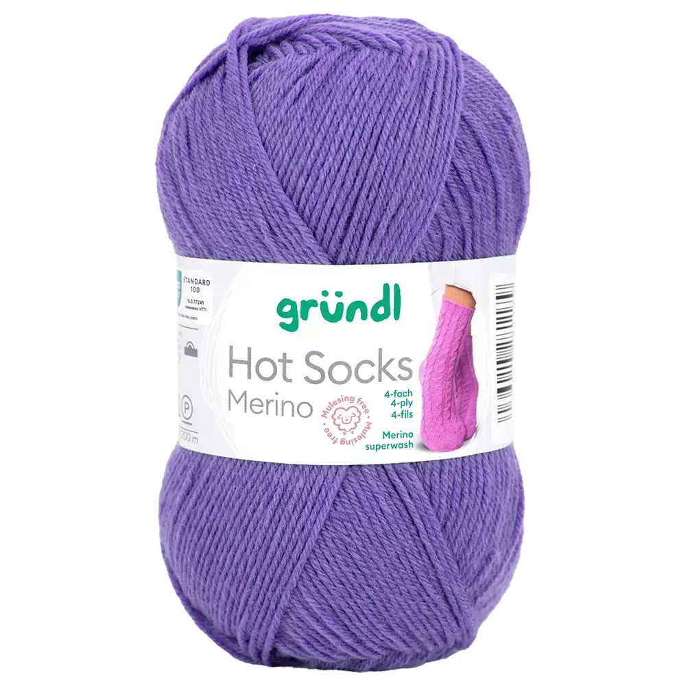 #Farbe_Gründl Hot Socks Merino 4-fach | 18 Lila