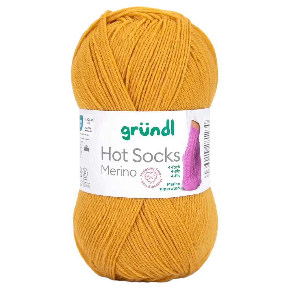 #Farbe_Gründl Hot Socks Merino 4-fach | 25 Curry