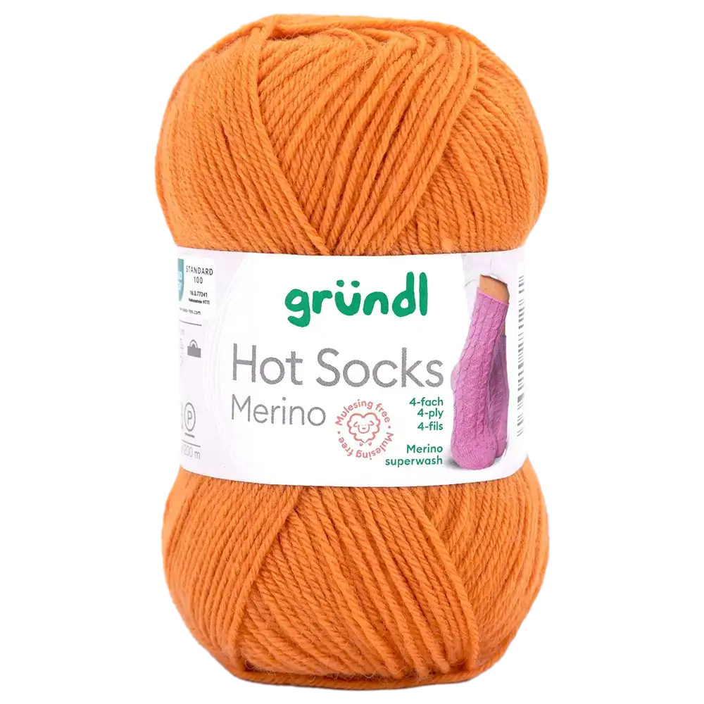 #Farbe_Gründl Hot Socks Merino 4-fach | 26 Kürbis