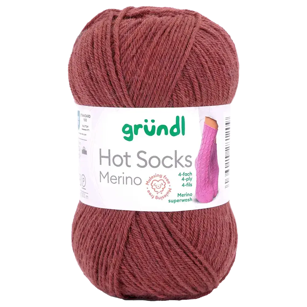 #Farbe_Gründl Hot Socks Merino 4-fach | 28 Bordeaux