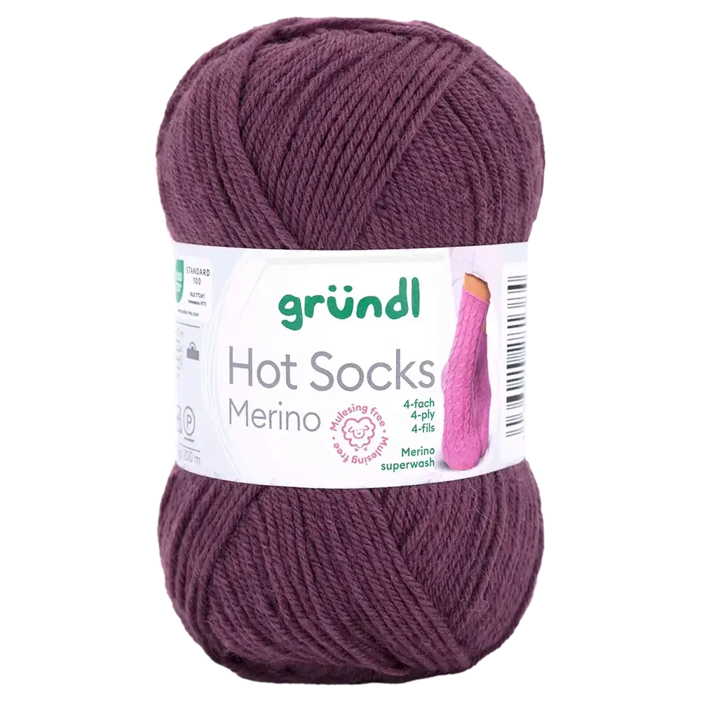 #Farbe_Gründl Hot Socks Merino 4-fach | 30 Aubergine