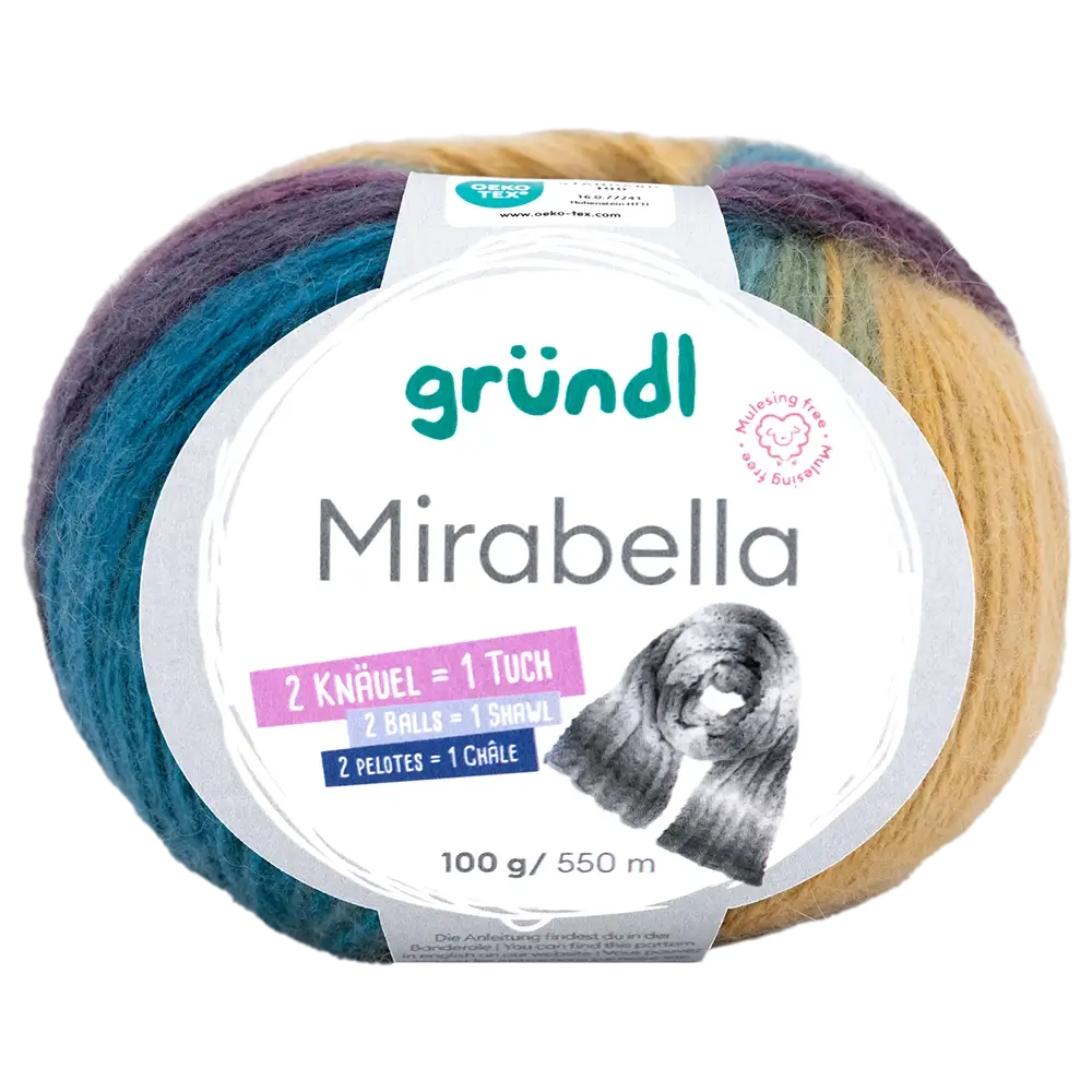 #Farbe_Gründl Mirabella | 08 Pflaume-Ocker-Laubgrün-Petrol