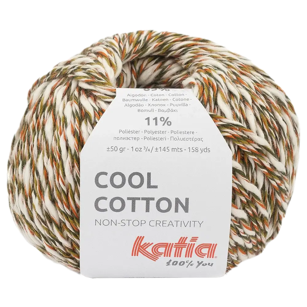 #Farbe_Katia Cool Cotton | 84 Khaki-Rosé-Rostrot