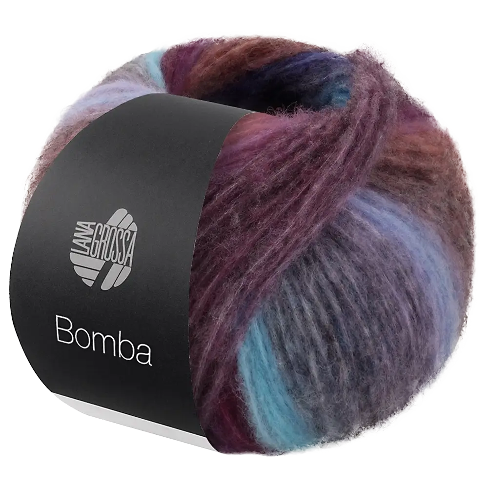 #Farbe_Lana Grossa Bomba | 03 Lachs/Graurot/Dunkelviolett/Türkisblau/Blaupetrol/Royal