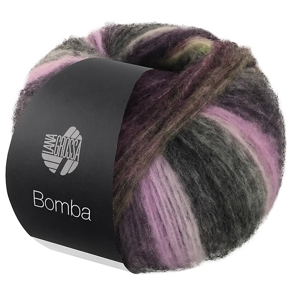 #Farbe_Lana Grossa Bomba | 10 Orchidee/Brombeer/Graubeige/Graugrün/Dunkelgrau