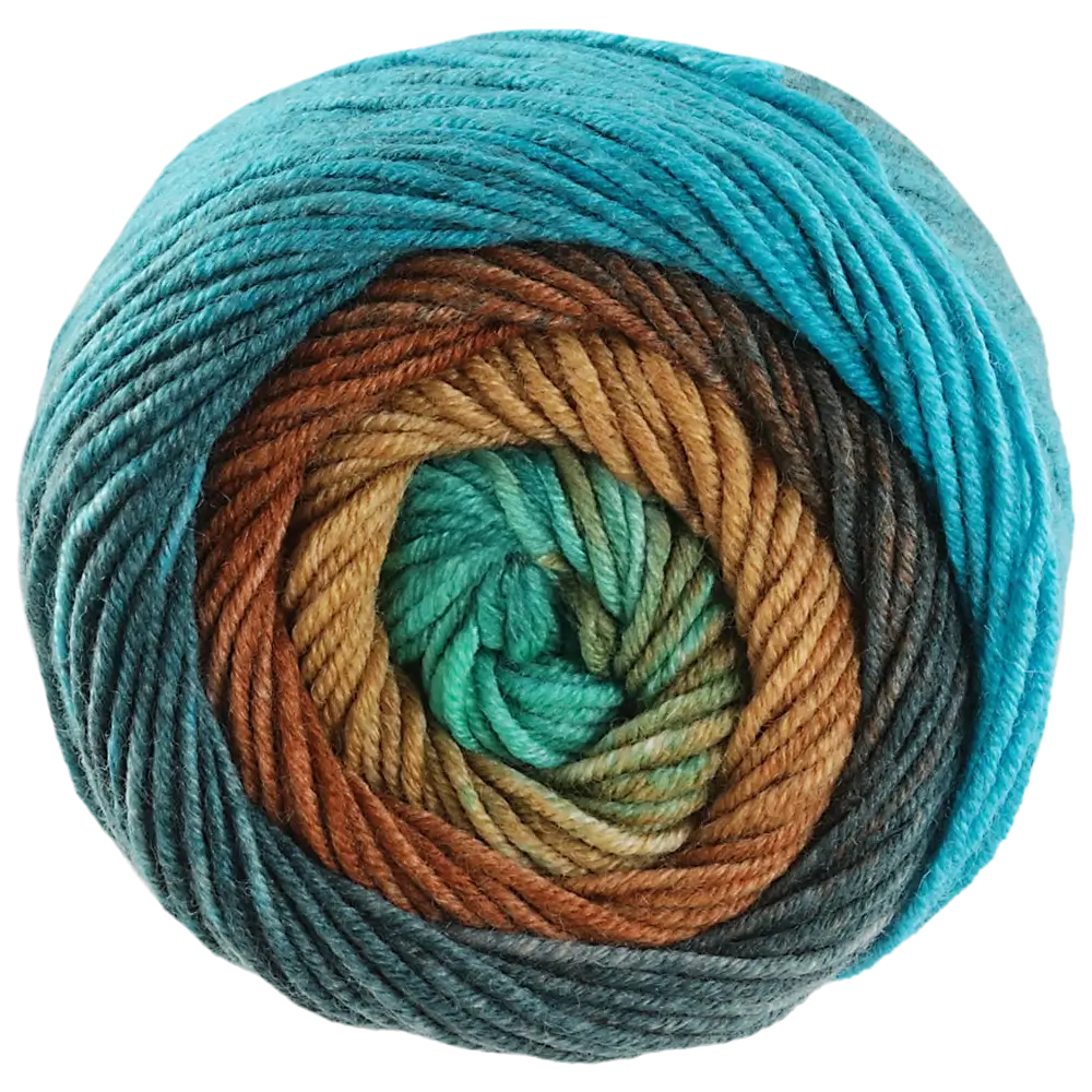 #Farbe_Lana Grossa Cool Wool Big Color | 4033 Dunkelpetrol/Petrol/Dunkelgrün/Lehmbraun/Braun/Dunkelgrau