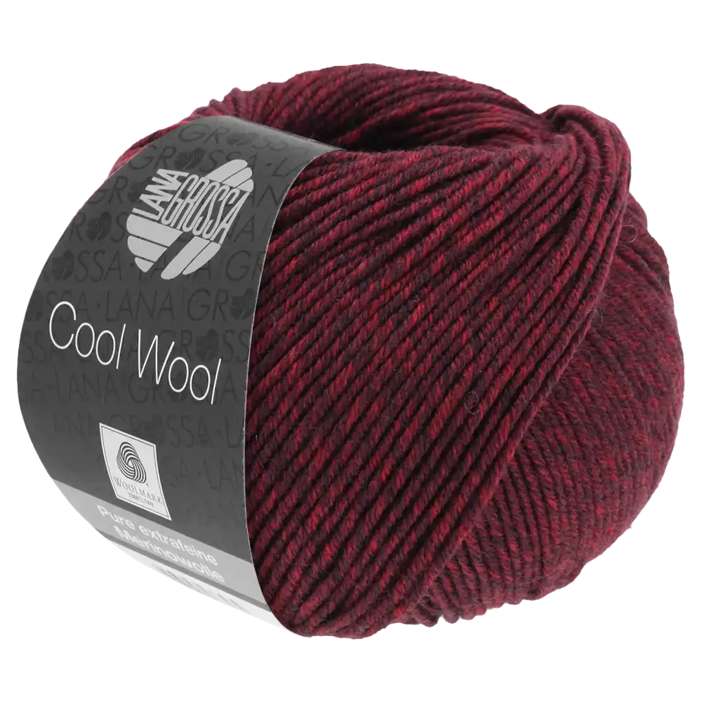 #Farbe_Lana Grossa Cool Wool Mélange | 7152 Dunkel-/Schwarzrot meliert