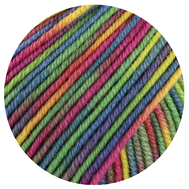 #Farbe_Lana Grossa Cool Wool Print | 833 Senfgelb/Jade/Fuchsia/Petrol/Beere/Oliv