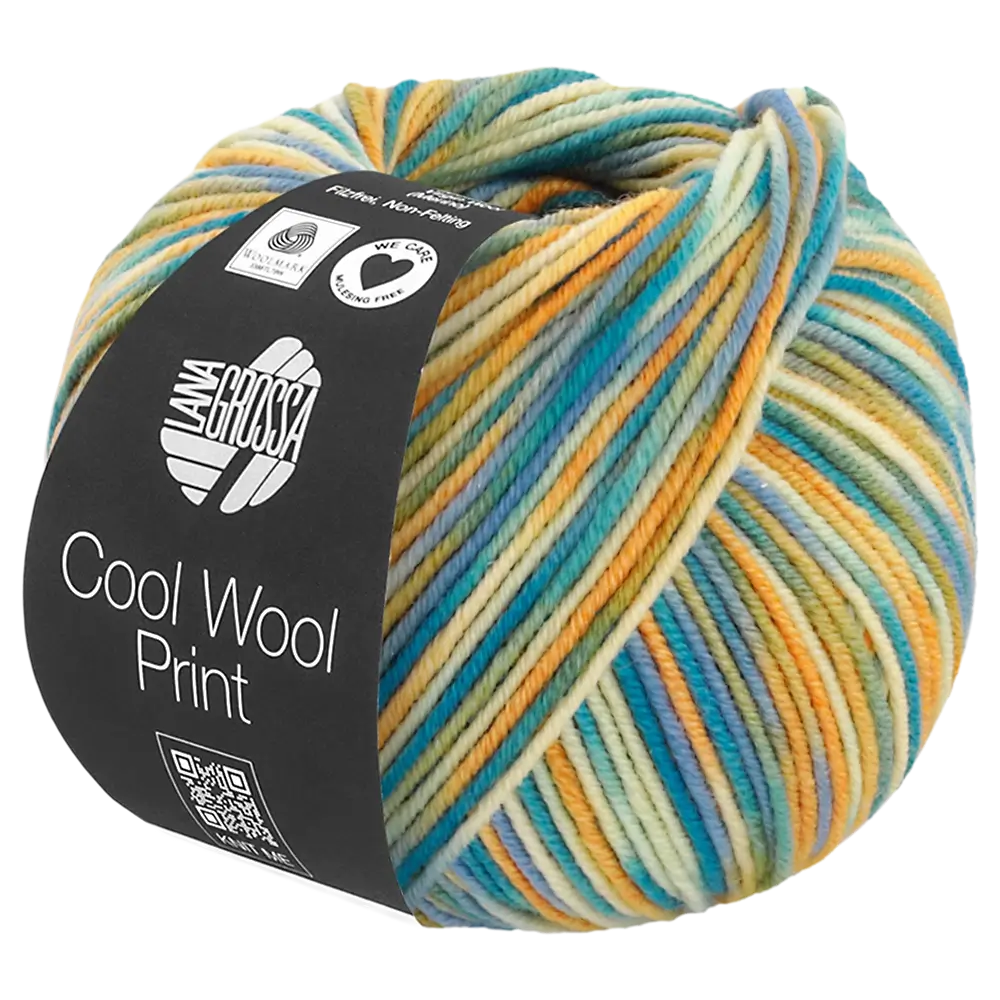 #Farbe_Lana Grossa Cool Wool Print | 835 Vanille/Dottergelb/Oliv/Himmelblau/Petrolgrün/Blaupetrol