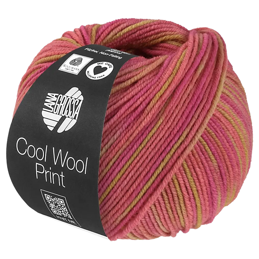 #Farbe_Lana Grossa Cool Wool Print | 840 Sandgelb/Erika/Orchideenrosa