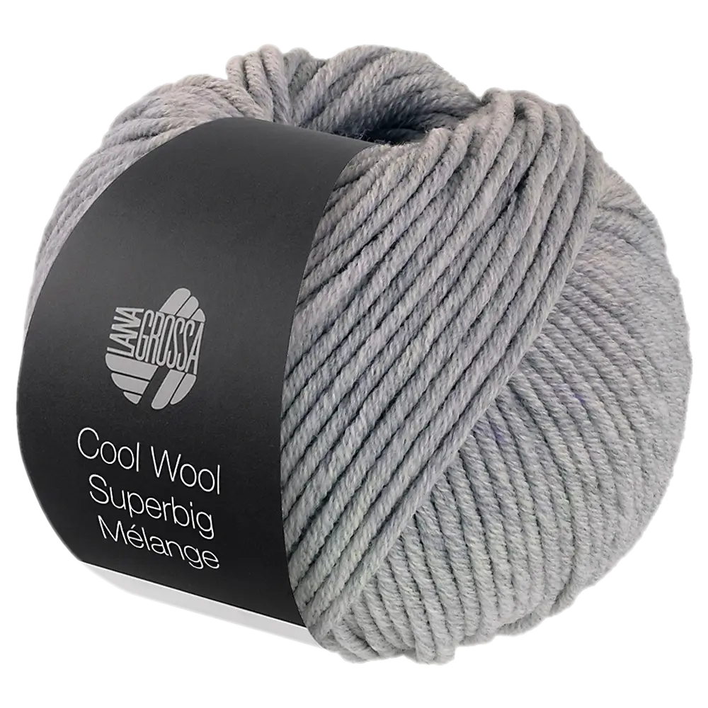 #Farbe_Lana Grossa Cool Wool Superbig Mélange | 216 Hellgrau meliert