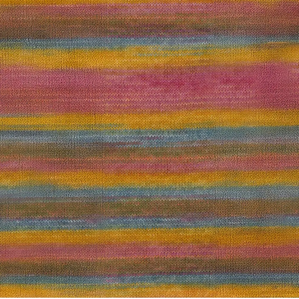 #Farbe_Lana Grossa Cottonhair | 106 Umbra/Beere/Ockergelb/Altrosa/Pink/Fuchsia/ Rauchblau