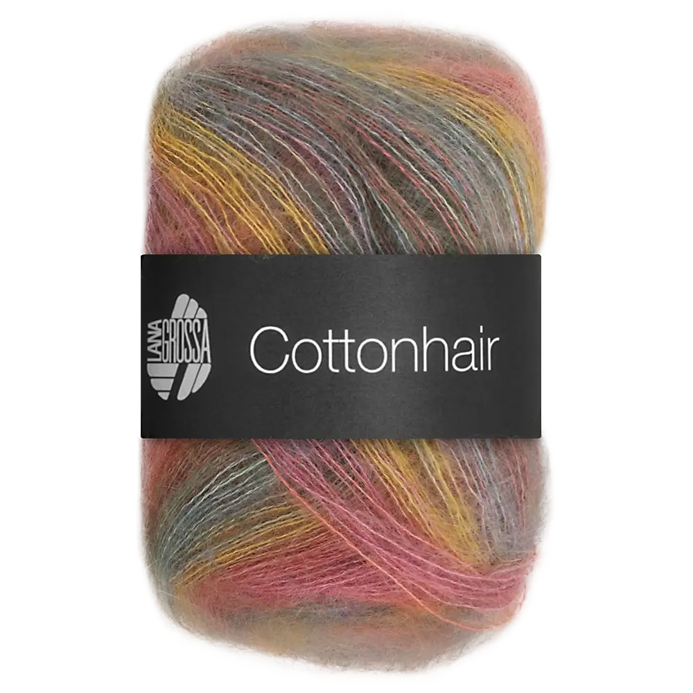 #Farbe_Lana Grossa Cottonhair | 106 Umbra/Beere/Ockergelb/Altrosa/Pink/Fuchsia/ Rauchblau