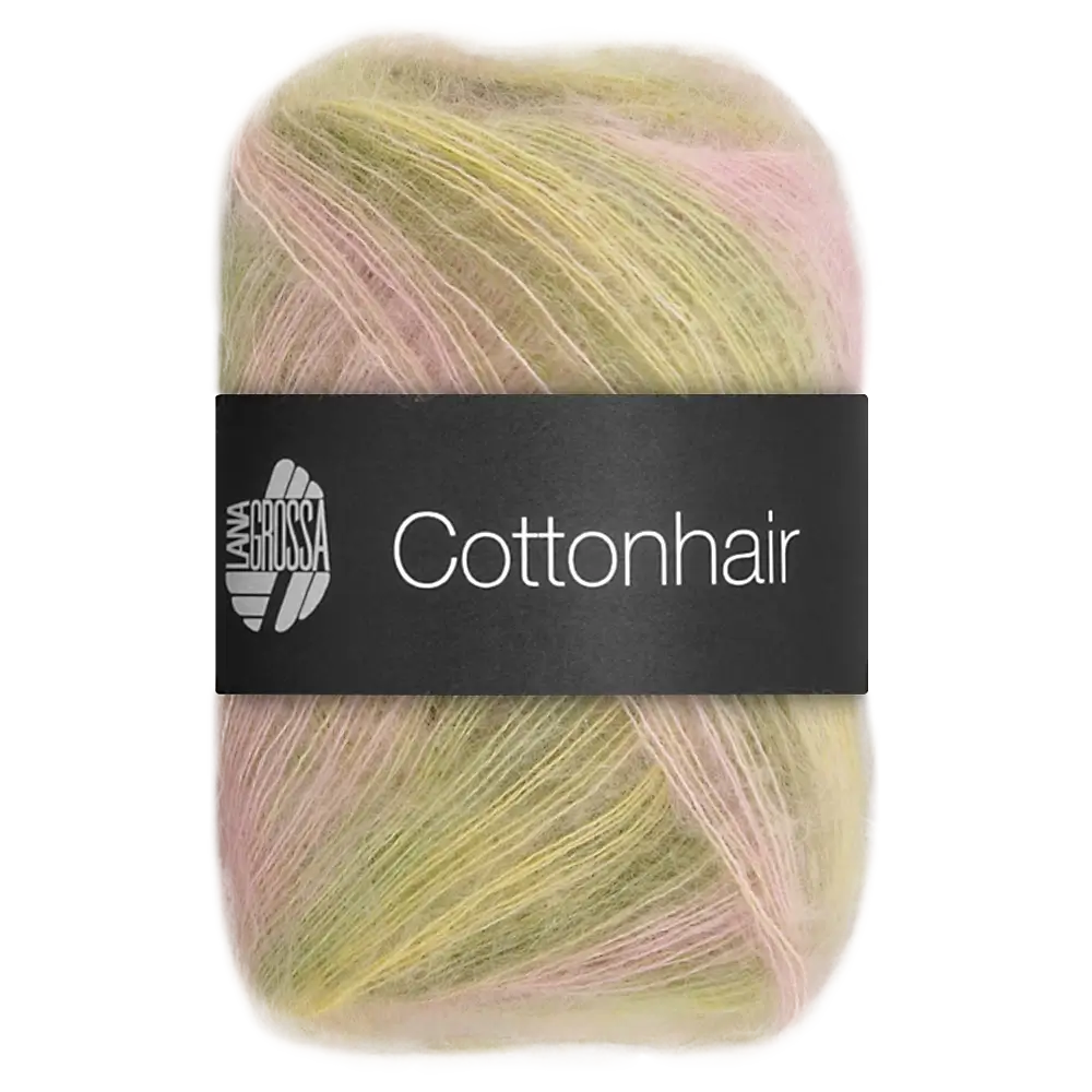 #Farbe_Lana Grossa Cottonhair | 108 Vanille/Rosa/Altrosa/Dunkeloliv/Lindgrün