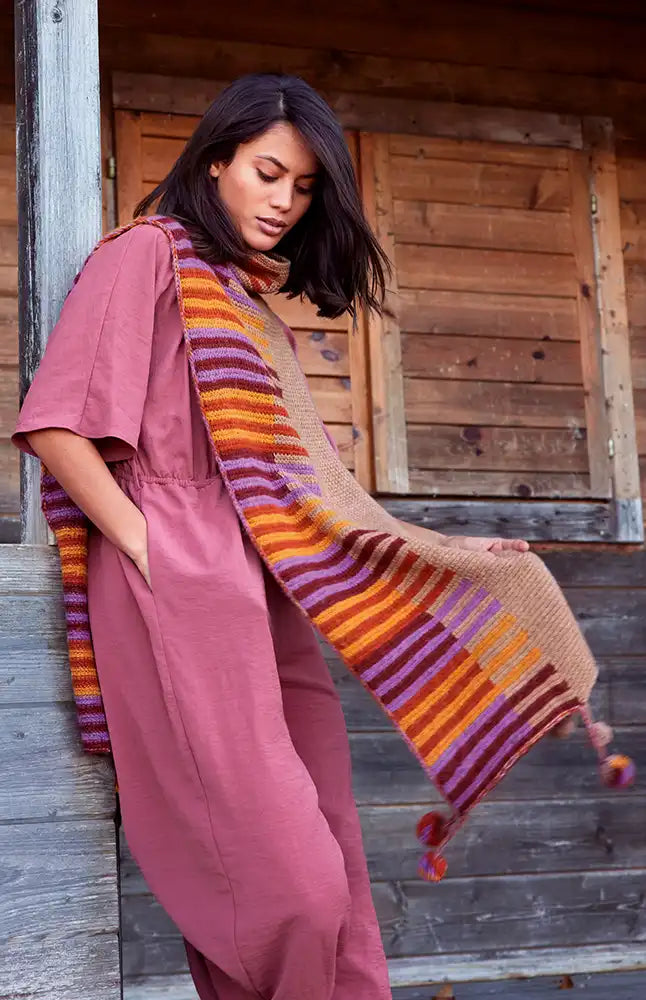 Schal Tü5M25 (Tunesisches Häkelset)