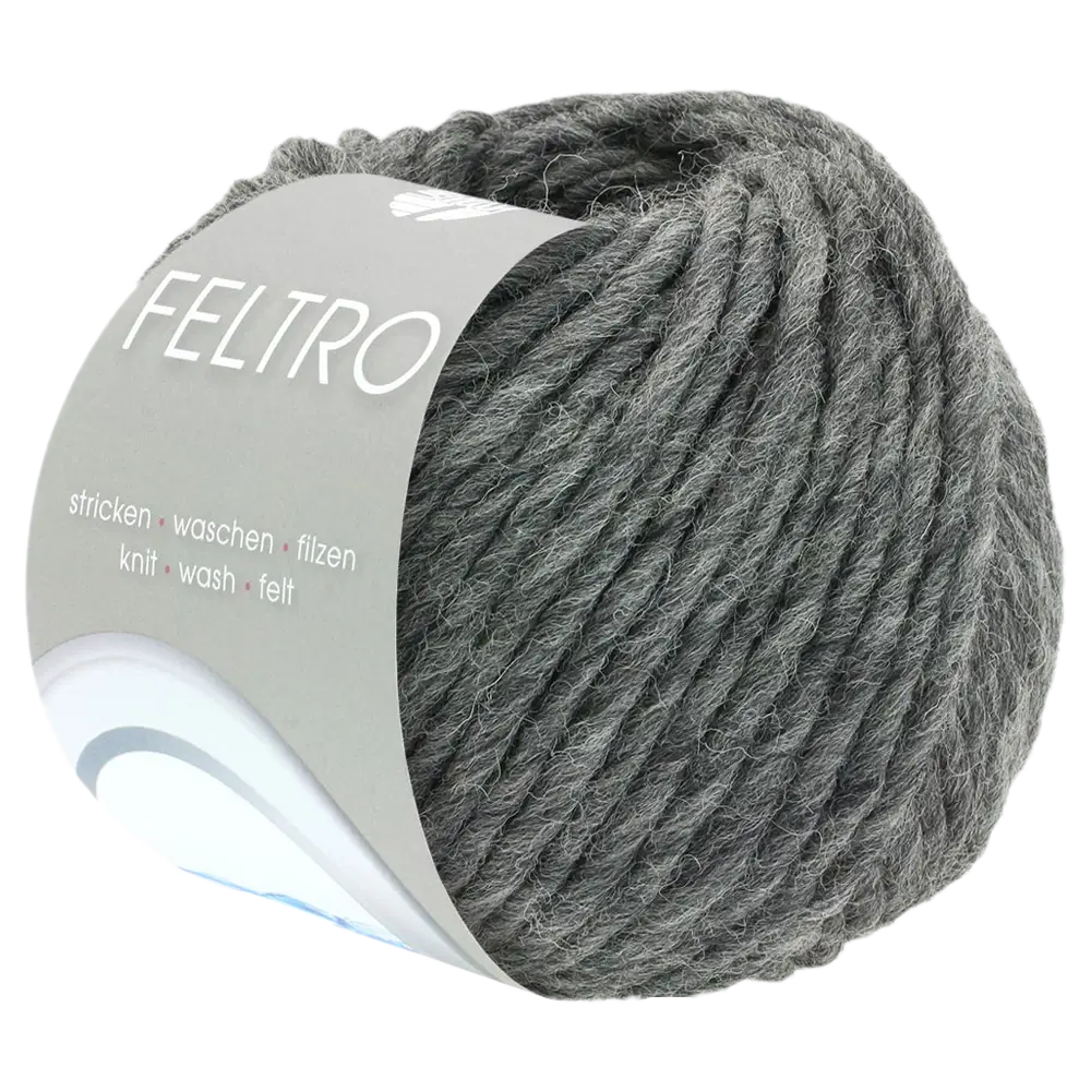 #Farbe_Lana Grossa Feltro Uni | 04 Dunkelgrau meliert