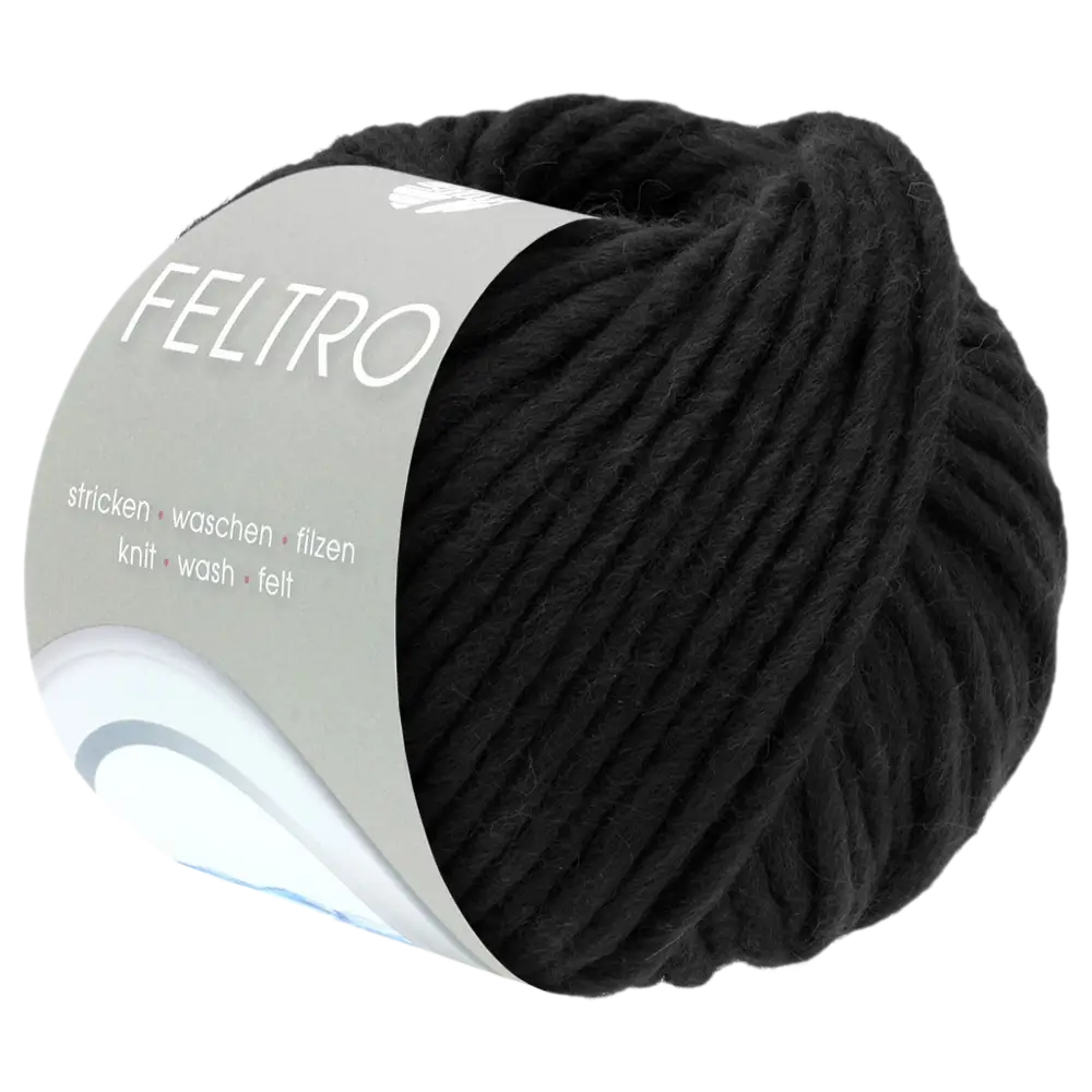 #Farbe_Lana Grossa Feltro Uni | 06 Schwarz