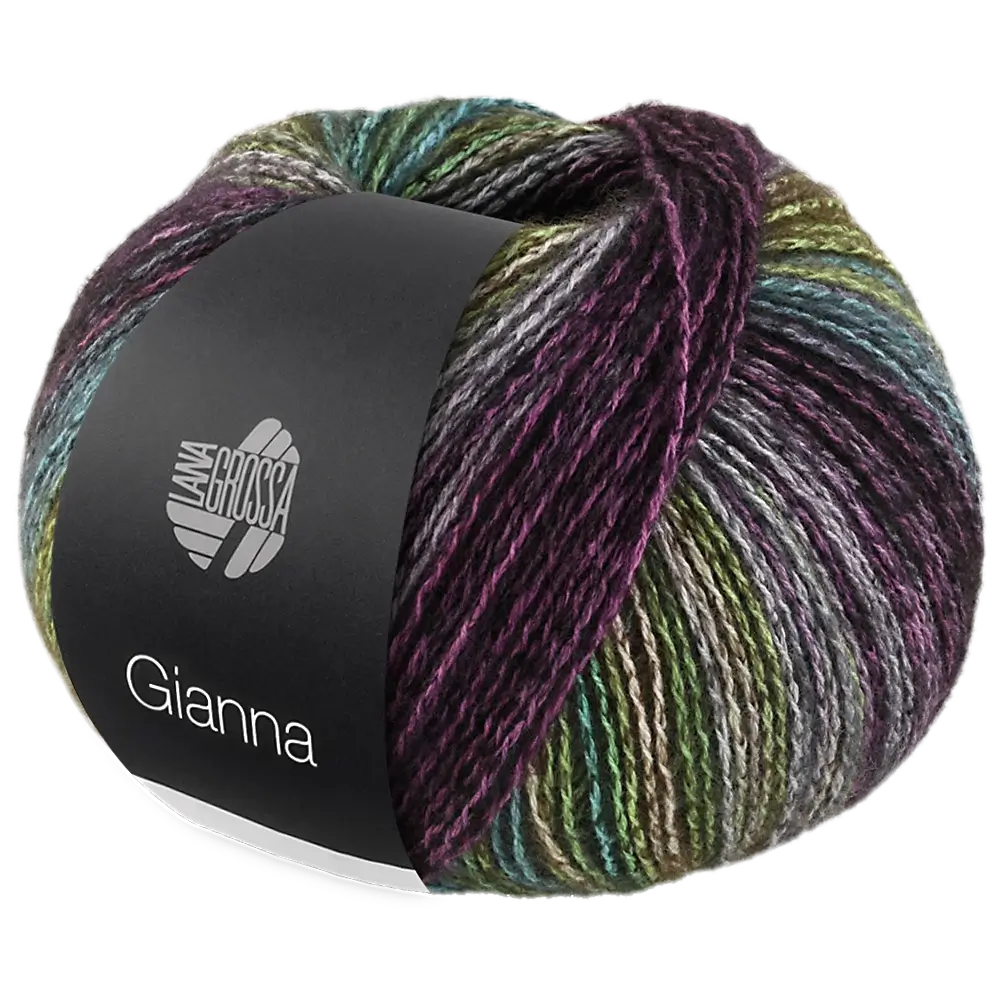 #Farbe_Lana Grossa Gianna | 06 Oliv/Grau/Brombeer/Schwarz/Petrol