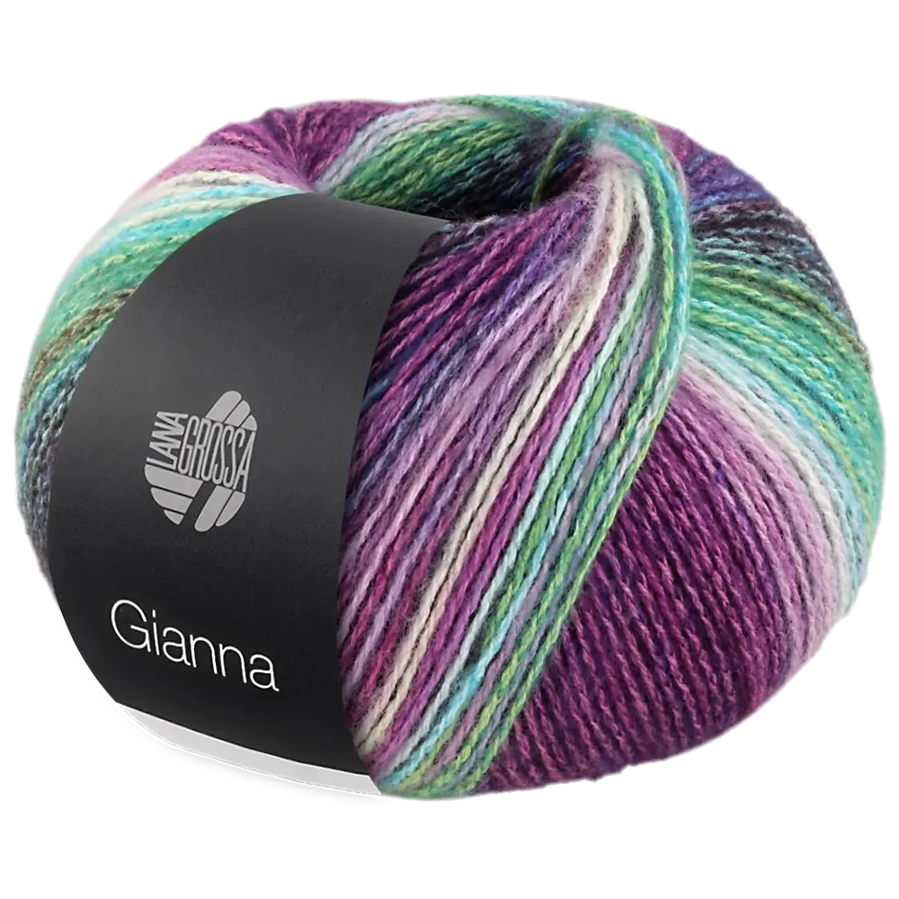 #Farbe_Lana Grossa Gianna | 08 Türkis/Grün/Rot-/Blauviolett/Rosé/Weiß