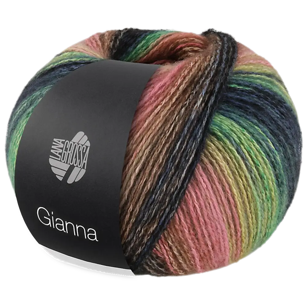 #Farbe_Lana Grossa Gianna | 09 Erika/Schwarz/Grüngelb/Hell- Dunkelgrün/Braun