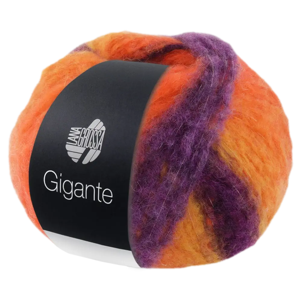 #Farbe_Lana Grossa Gigante | 02 Dunkelviolett/Gelb/Graulila/Orange/Blauviolett