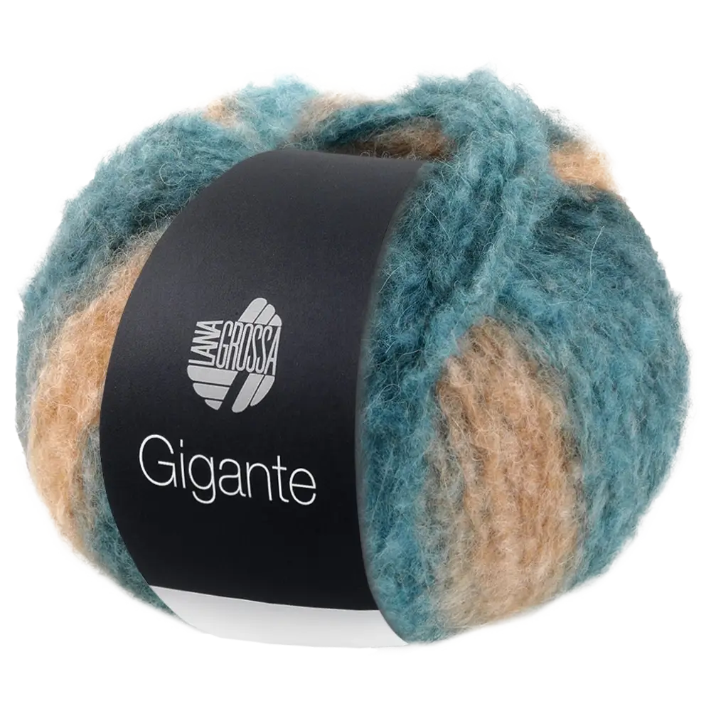 #Farbe_Lana Grossa Gigante | 09 Türkis/Grau/Dunkelpetrol/Camel/Beige