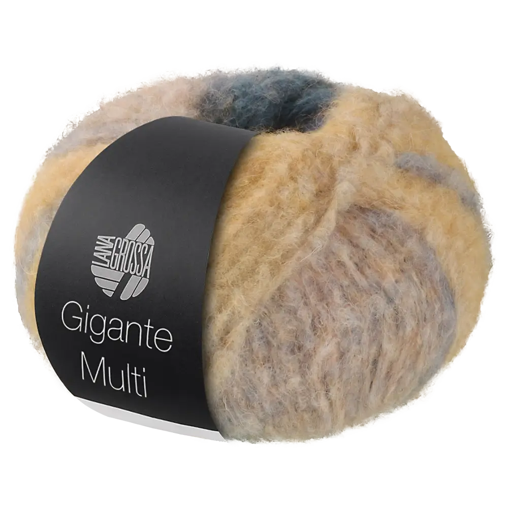 #Farbe_Lana Grossa Gigante Multi | 101 Graublau/Beige/Graurot/Mandarin/Petrolgrün/Graugelb