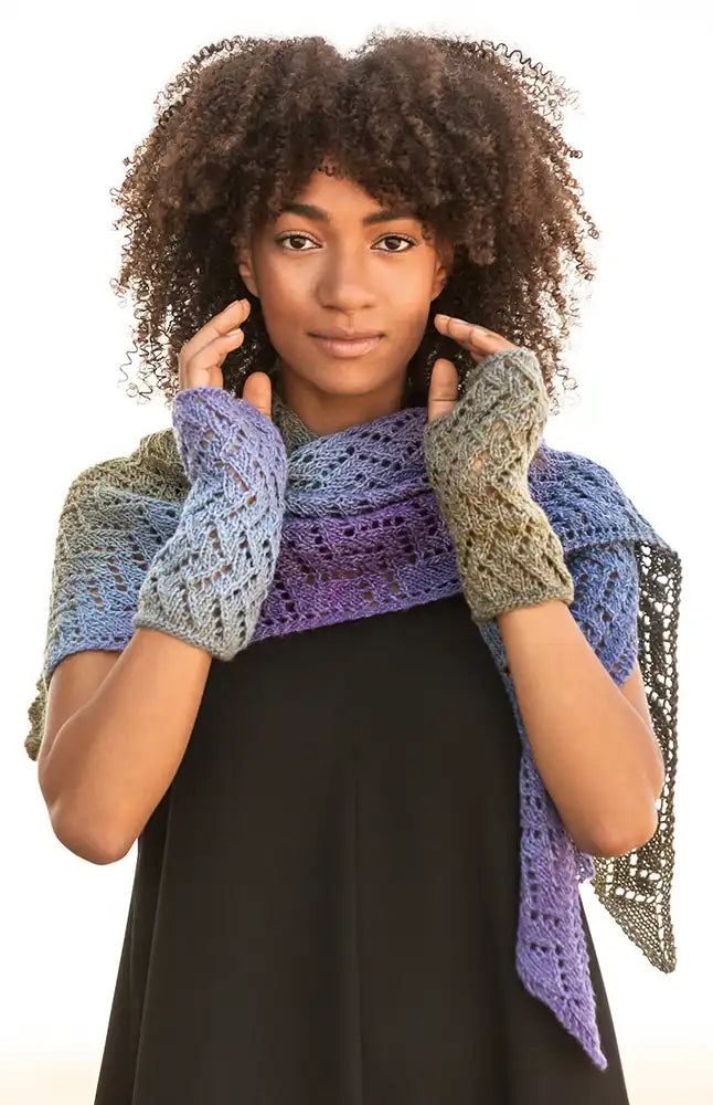 Dreieckstuch & Armstulpen G6M14 (Strickset)