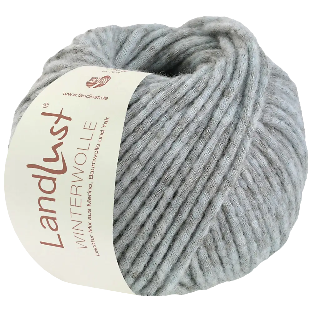 #Farbe_Lana Grossa Landlust Winterwolle | 32 Graublau meliert
