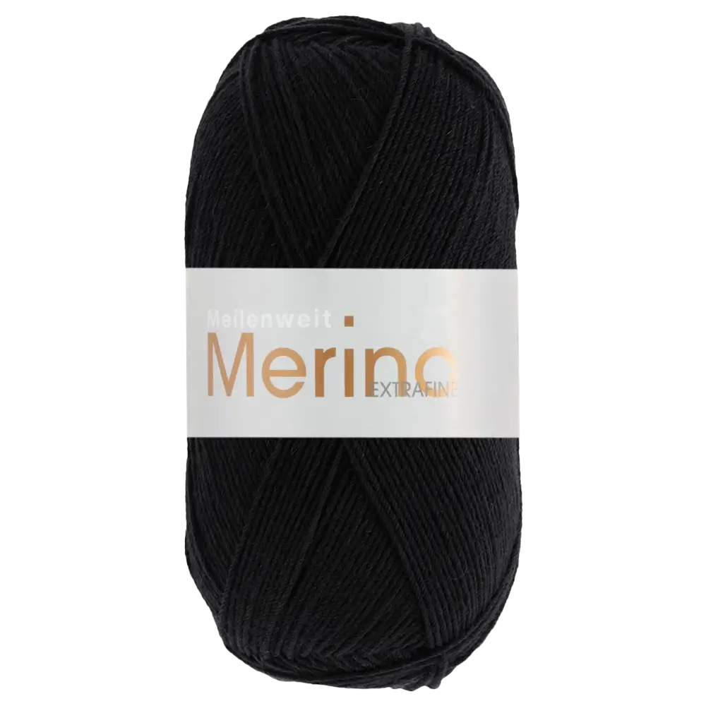 #Farbe_Lana Grossa Meilenweit 100 Merino Extrafine Uni | 2402 Schwarz