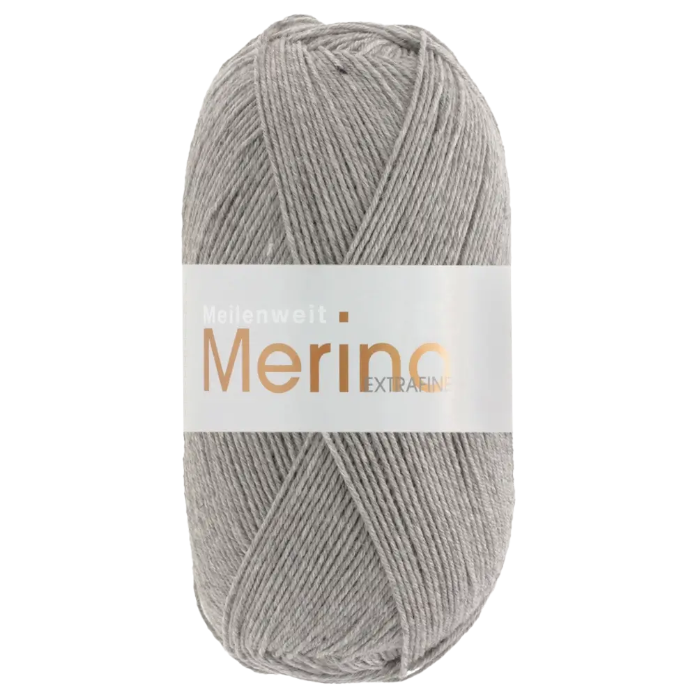 #Farbe_Lana Grossa Meilenweit 100 Merino Extrafine Uni | 2404 Grau meliert