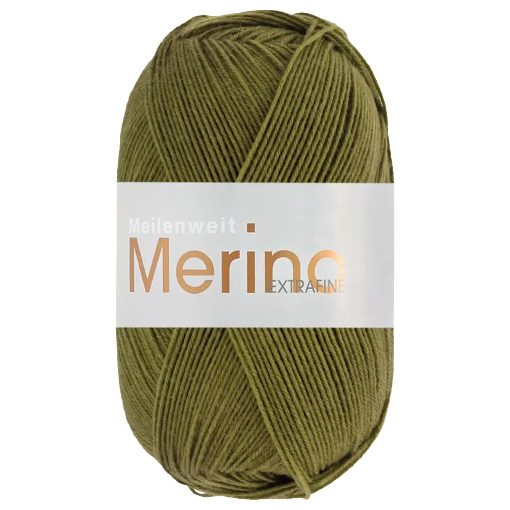 #Farbe_Lana Grossa Meilenweit 100 Merino Extrafine Uni | 2451 Olivgrün