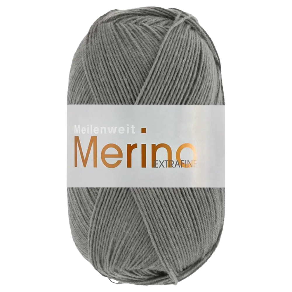 #Farbe_Lana Grossa Meilenweit 100 Merino Extrafine Uni | 2452 Mausgrau