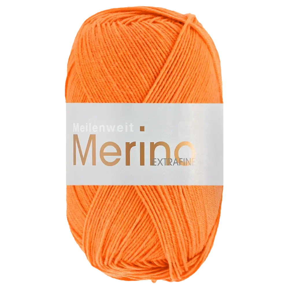 #Farbe_Lana Grossa Meilenweit 100 Merino Extrafine Uni | 2453 Orange
