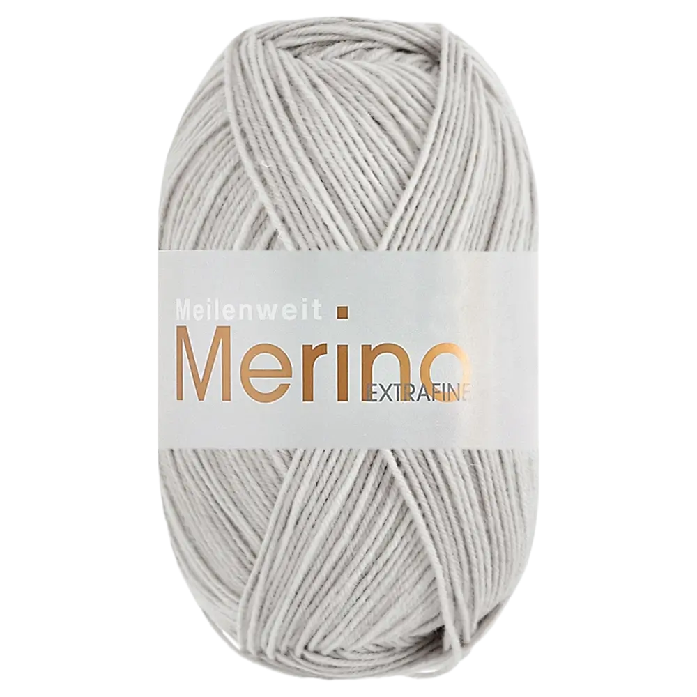 #Farbe_Lana Grossa Meilenweit 100 Merino Extrafine Uni | 2464 Hellgrau