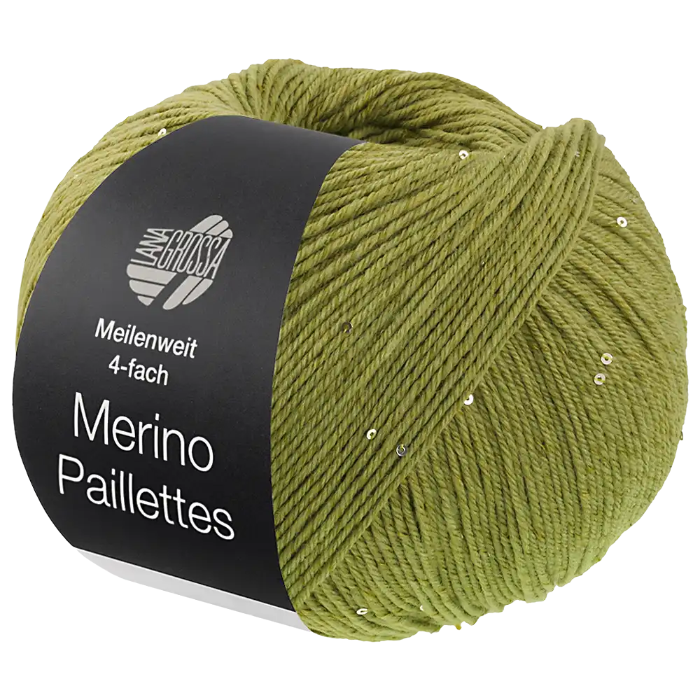 #Farbe_Lana Grossa Meilenweit 100 Merino Paillettes | 2307 Hellgrün