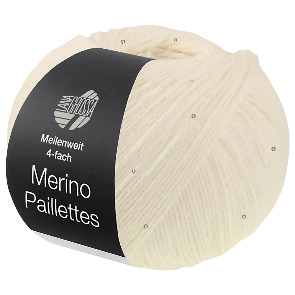 #Farbe_Lana Grossa Meilenweit 100 Merino Paillettes | 2308 Creme