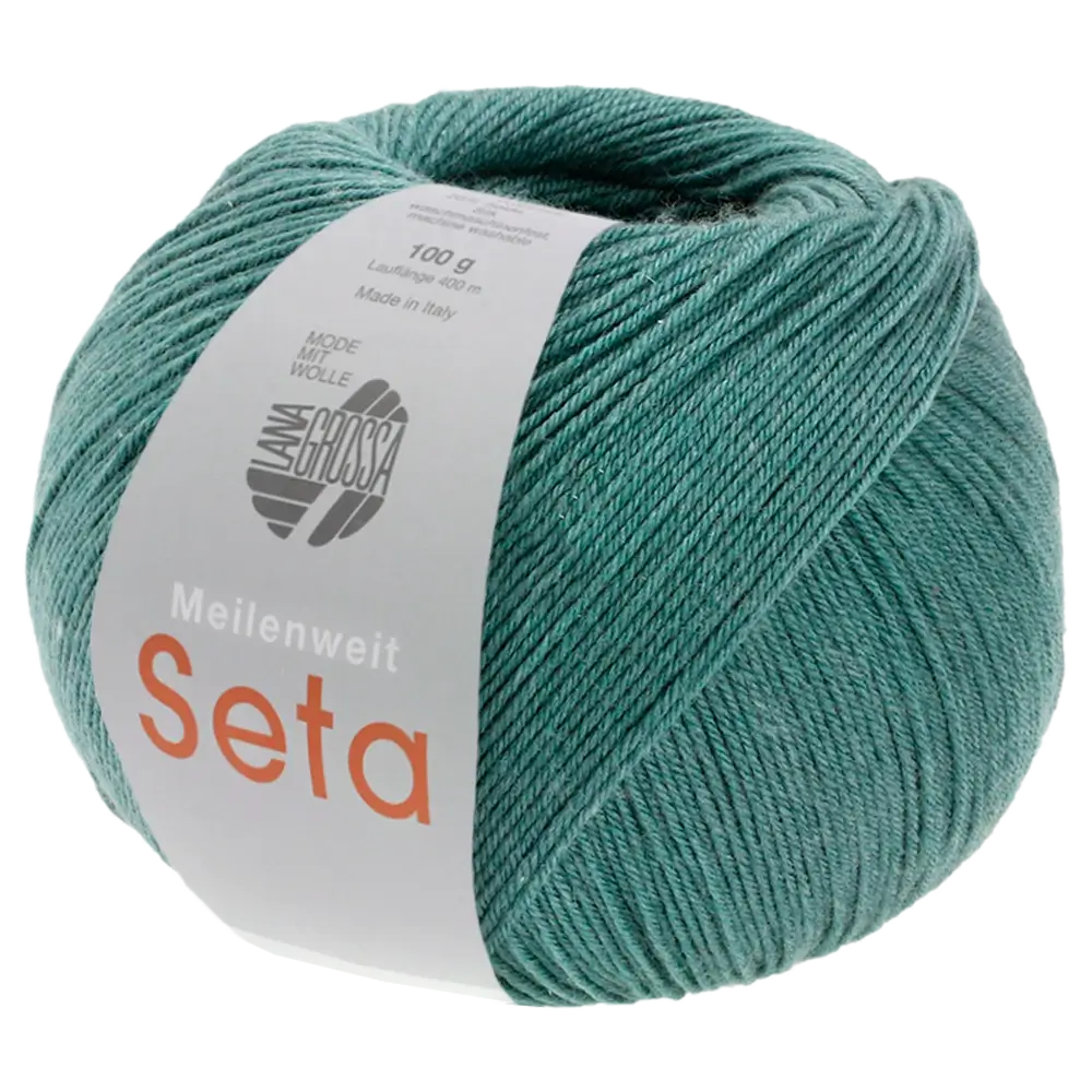 #Farbe_Lana Grossa Meilenweit 100 Seta | 07 Graugrün