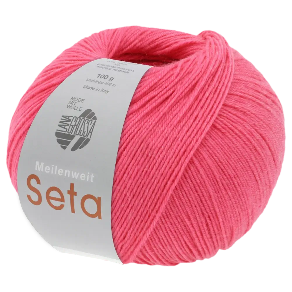 #Farbe_Lana Grossa Meilenweit 100 Seta | 33 Himbeerrot