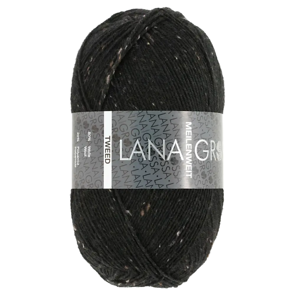 #Farbe_Lana Grossa Meilenweit 100 Tweed | 126 Schwarz