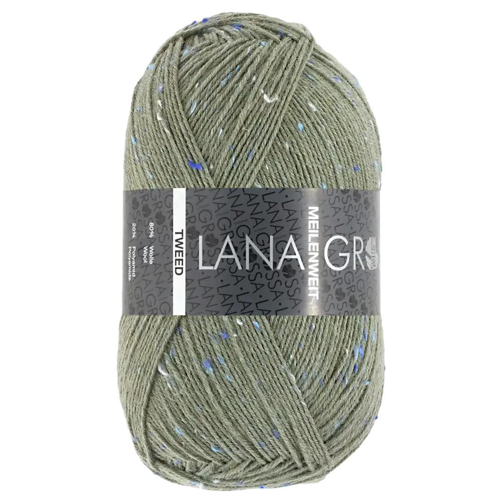#Farbe_Lana Grossa Meilenweit 100 Tweed | 155 Grüngrau