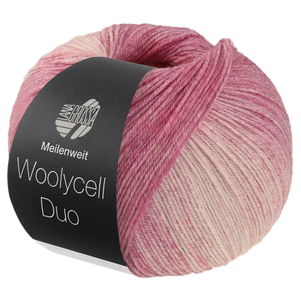 #Farbe_Lana Grossa Meilenweit 100 Woolycell Duo | 6002 Veilchenfuchsia/-lila/Rosa
