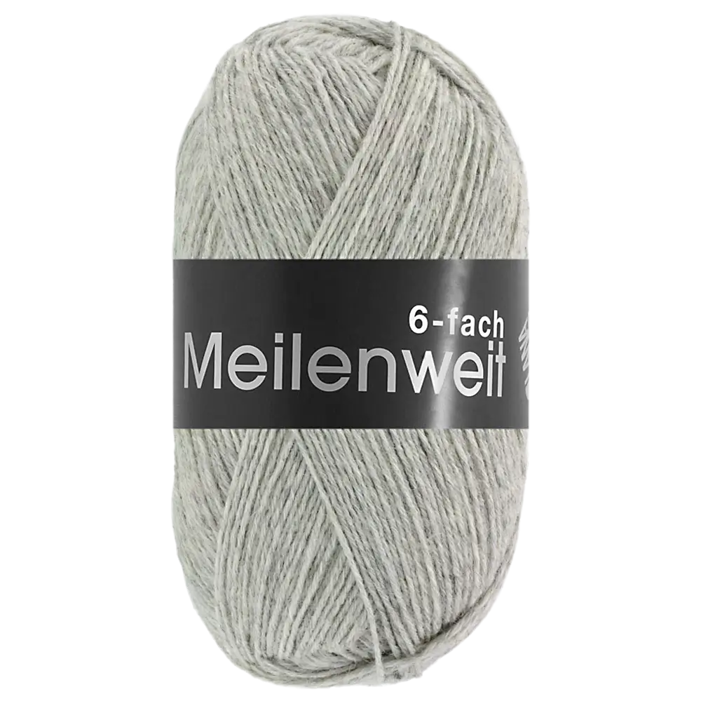 #Farbe_Lana Grossa Meilenweit 6-fach | 9244 Hellgrau meliert