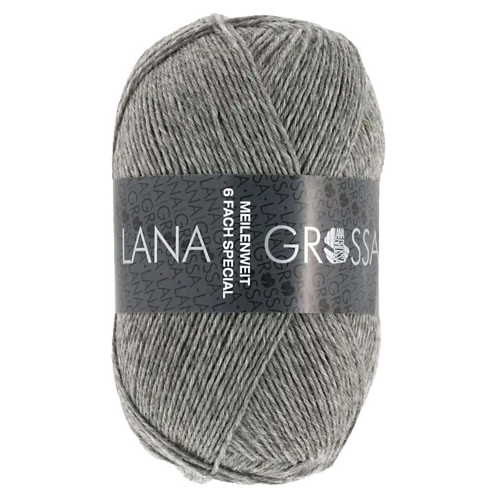 #Farbe_Lana Grossa Meilenweit 6-fach | 8961 Grau meliert