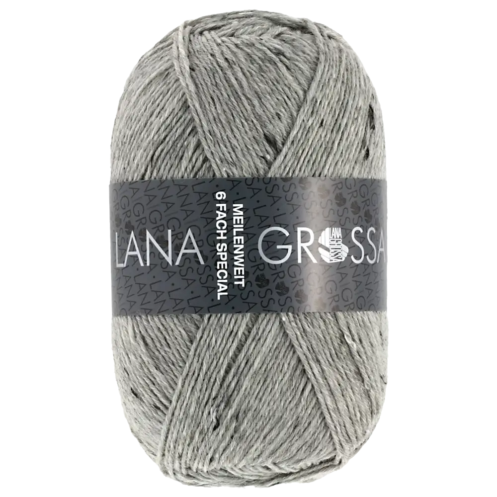#Farbe_Lana Grossa Meilenweit 6-fach | 8972 Hellgrau meliert